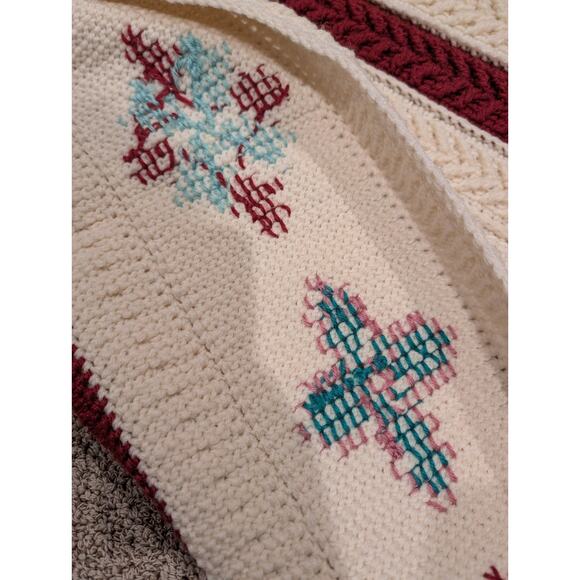 Vintage Crochet Afghan Blanket Southwestern Boho Fringe Throw 68" x 80" Cabin... - Picture 9 of 10